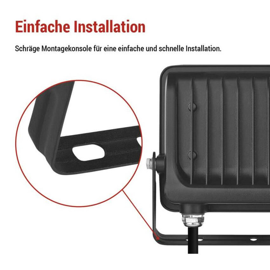 Emos LED Fluter Glaro 30W neutralweiss 4000K IP65 Schwarz Aluminium 16x14cm ZS2234B