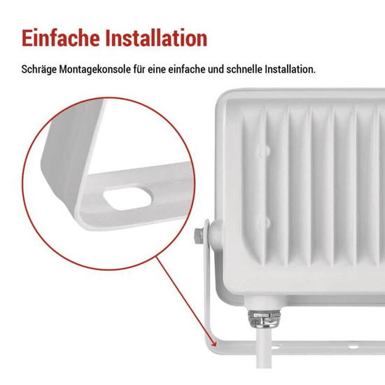 Emos LED Fluter Glaro 30W neutralweiss 4000K IP65 Weiß Aluminium 16x14cm ZS2234W