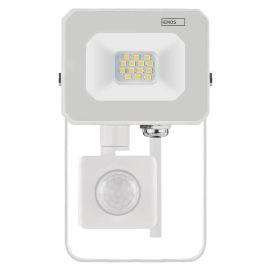 Emos LED Fluter mit Bewegungsmelder Simpo 10W neutralweiss 4000K IP44 Weiß Aluminium ZS2313W