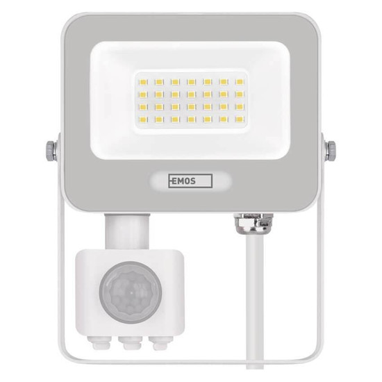 Emos LED Fluter mit Bewegungsmelder Glaro 20W neutralweiss 4000K IP54 Weiß Aluminium 12x15cm ZS2324W