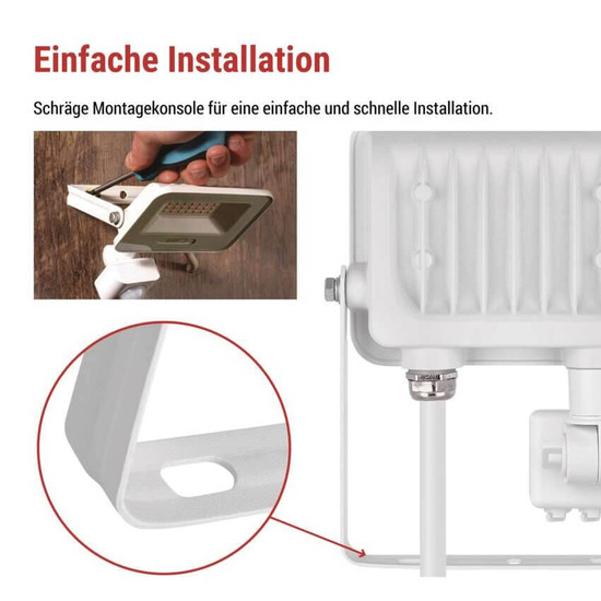 Emos LED Fluter mit Bewegungsmelder Glaro 20W neutralweiss 4000K IP54 Weiß Aluminium 12x15cm ZS2324W