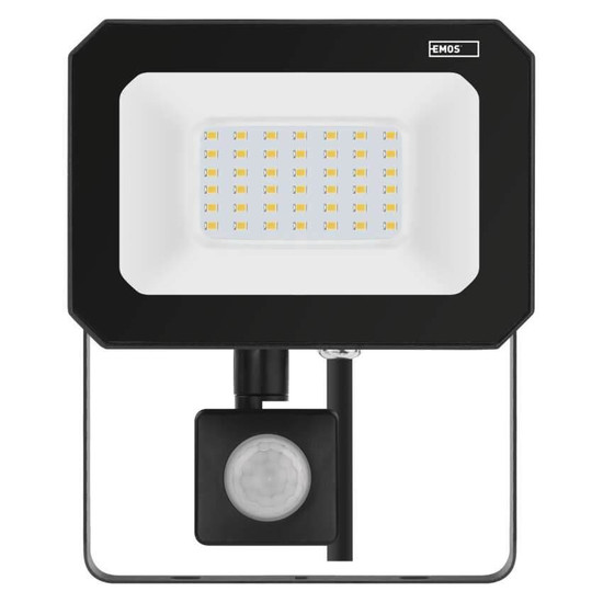 Emos LED Fluter mit Bewegungsmelder Simpo 30W neutralweiss 4000K IP44 Schwarz Aluminium 14x17,5cm ZS2333