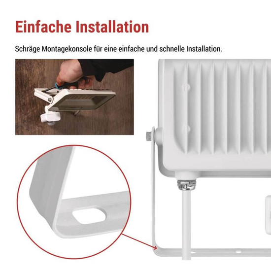 Emos LED Fluter mit Bewegungsmelder Glaro 30W neutralweiss 4000K IP54 Weiß Aluminium 16x18cm ZS2334W