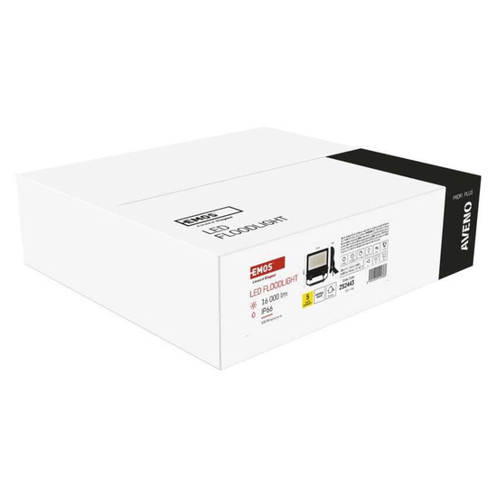 Emos LED Fluter Aveno 100W einstellbar neutralweiss 4000K IP66 Schwarz Aluminium 29x27cm ZS2443