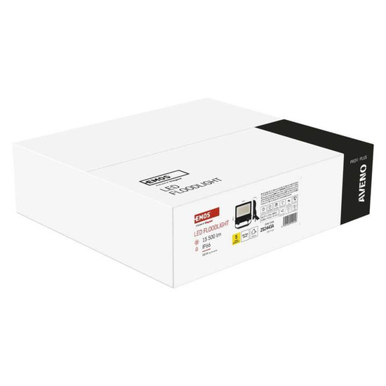 Emos LED Fluter Aveno 100W einstellbar neutralweiss 4000K IP66 Schwarz Aluminium 29x27cm ZS2443A