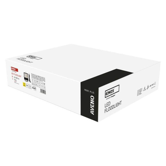 Emos LED Fluter Aveno 150W einstellbar neutralweiss 4000K IP66 Schwarz Aluminium 29x34,5cm ZS2453