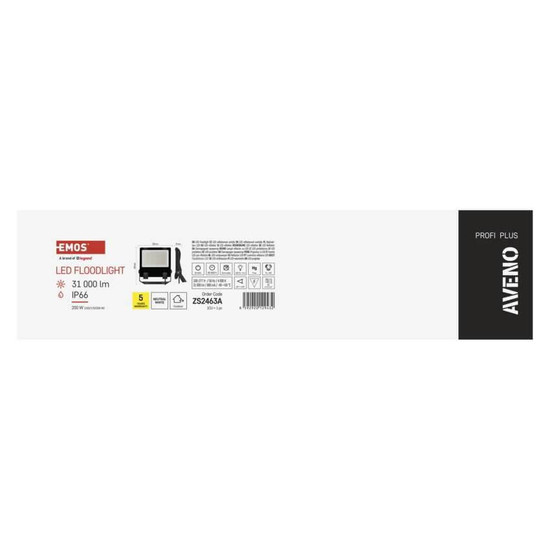 Emos LED Fluter Aveno 200W einstellbar neutralweiss 4000K IP66 Schwarz Aluminium 37x39cm ZS2463A
