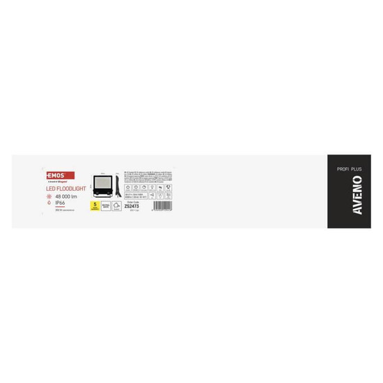 Emos LED Fluter Aveno 300W einstellbar neutralweiss 4000K IP66 Schwarz Aluminium 43x42,5cm ZS2473