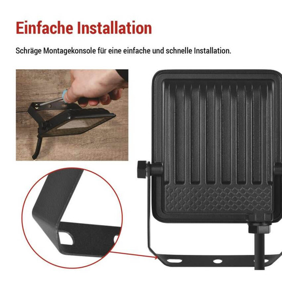 Emos LED Fluter Visio 20W neutralweiss 4000K IP65 Schwarz Aluminium 14x11cm ZS2523