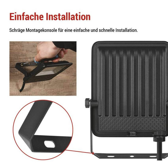 Emos LED Fluter Visio 30W neutralweiss 4000K IP65 Schwarz Aluminium 16x13,5cm ZS2533