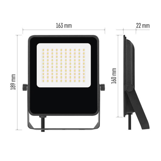 Emos LED Fluter Visio 50W neutralweiss 4000K IP65 Schwarz Aluminium 19x16cm ZS2543