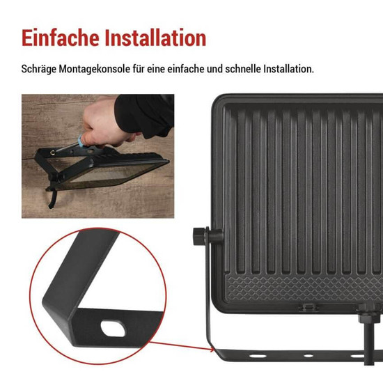 Emos LED Fluter Visio 50W neutralweiss 4000K IP65 Schwarz Aluminium 19x16cm ZS2543
