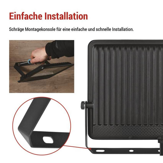 Emos LED Fluter Visio 100W neutralweiss 4000K IP65 Schwarz Aluminium 26x23cm ZS2553