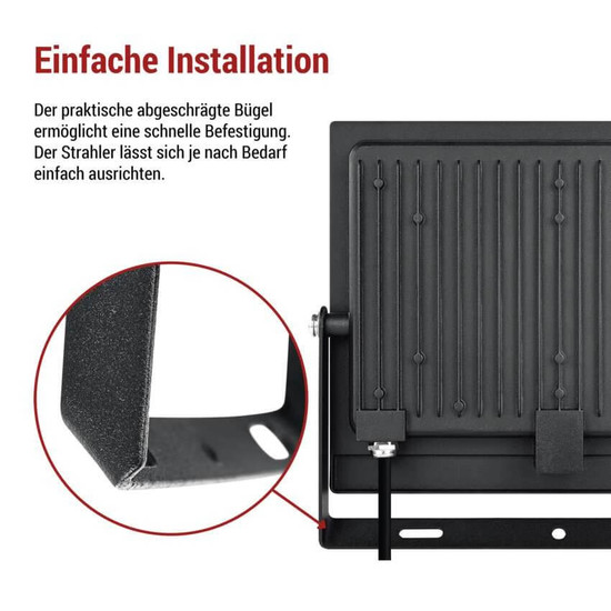 Emos LED Fluter Tambo Evo 100W neutralweiss 4000K IP65 Schwarz Aluminium 27,5x22cm ZS2554