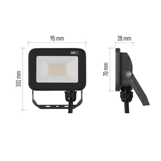 Emos LED Fluter Inovo 10W neutralweiss 4000K IP65 Anthrazit Aluminium ZS2612