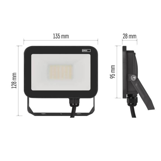 Emos LED Fluter Inovo 20W neutralweiss 4000K IP65 Anthrazit Aluminium ZS2622
