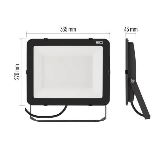 Emos LED Fluter Inovo 150W neutralweiss 4000K IP65 Anthrazit Aluminium 33,5x27cm ZS2662