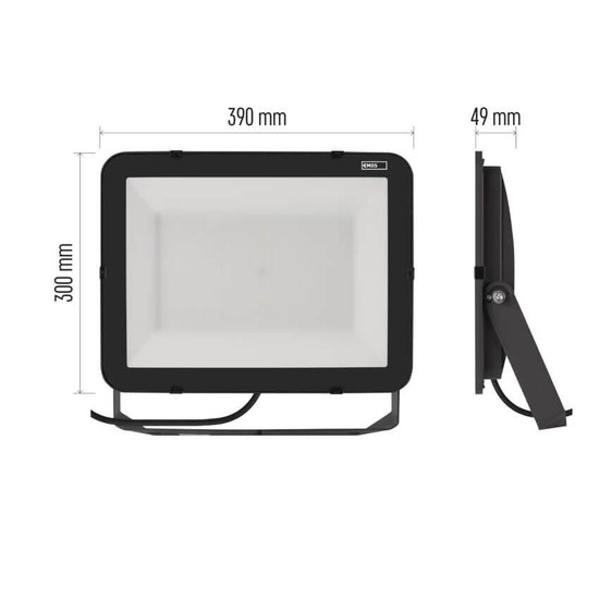 Emos LED Fluter Inovo 200W neutralweiss 4000K IP65 Anthrazit Aluminium 39x30cm ZS2672