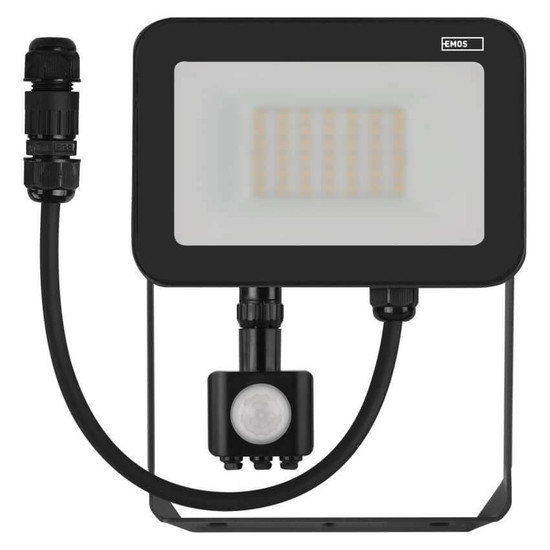 Emos LED Fluter mit Bewegungsmelder Inovo 30W neutralweiss 4000K IP65 Anthrazit Aluminium 16x11cm ZS2732