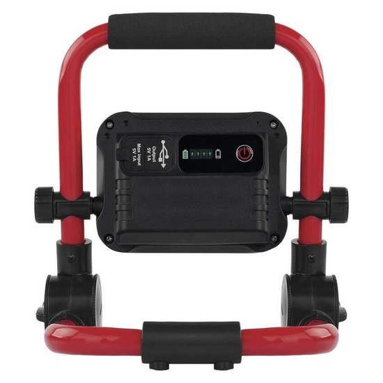 Emos LED Fluter Acco 20W tageslichtweiss 6500K Akku IP54 Rot Schwarz Aluminium 21x18cm ZS2813