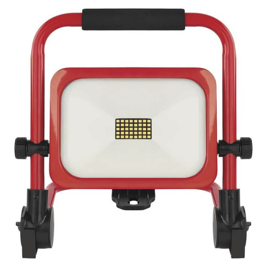 Emos LED Fluter Acco 35W tageslichtweiss 6500K Akku IP54 Rot Schwarz Aluminium 27x22cm ZS2823