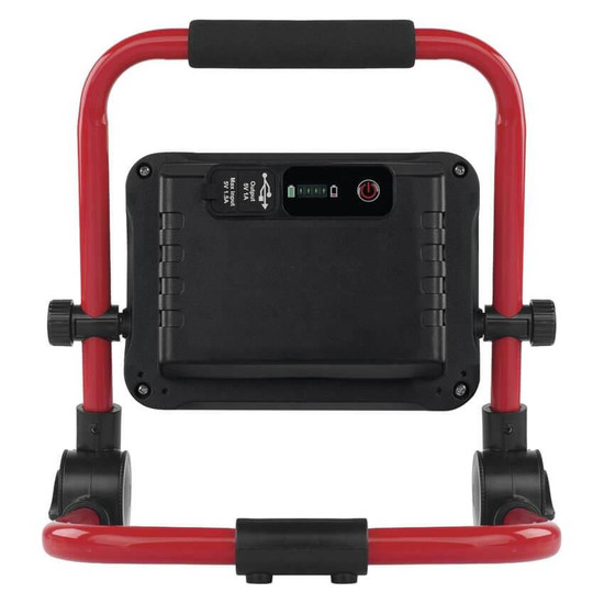 Emos LED Fluter Acco 35W tageslichtweiss 6500K Akku IP54 Rot Schwarz Aluminium 27x22cm ZS2823
