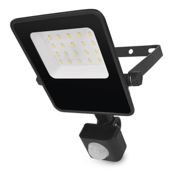 Emos LED Fluter mit Bewegungsmelder Visio 10W neutralweiss 4000K IP54 Schwarz Aluminium 11x18,5cm ZS2913