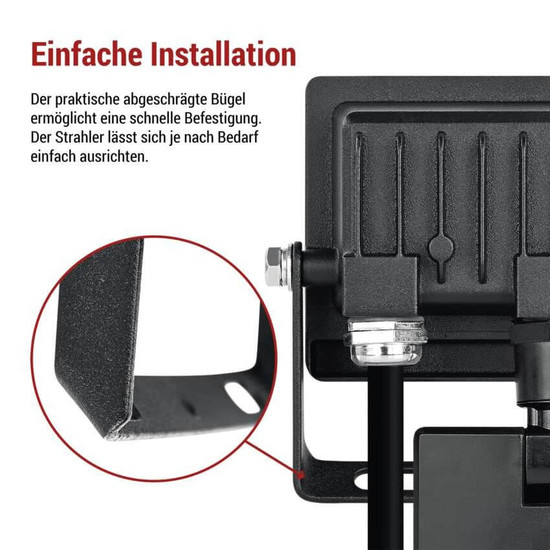 Emos LED Fluter mit Bewegungsmelder Tambo Evo 10W neutralweiss 4000K IP44 Schwarz Aluminium 10,5x12cm ZS2914