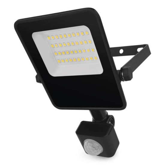 Emos LED Fluter mit Bewegungsmelder Visio 20W neutralweiss 4000K IP54 Schwarz Aluminium 18,5x11cm ZS2923