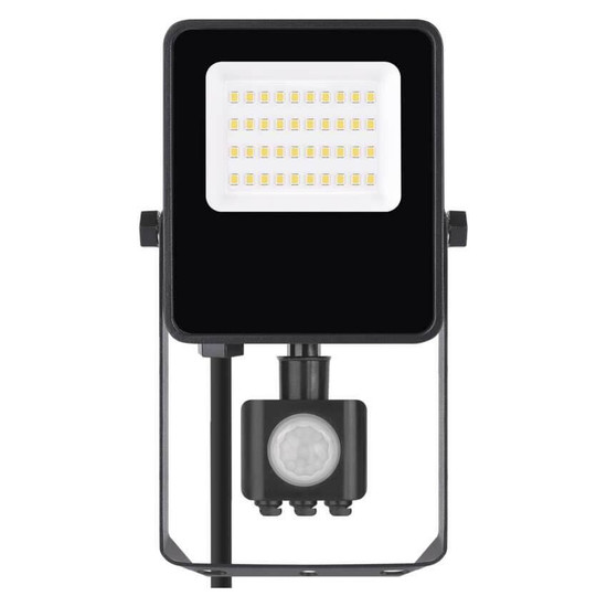 Emos LED Fluter mit Bewegungsmelder Visio 20W neutralweiss 4000K IP54 Schwarz Aluminium 18,5x11cm ZS2923