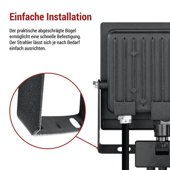 Emos LED Fluter mit Bewegungsmelder Tambo Evo 30W neutralweiss 4000K IP44 Schwarz Aluminium 15,5x17cm ZS2934