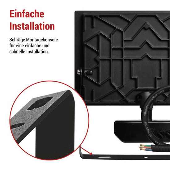 Emos LED Fluter mit Bewegungsmelder Tambo 50W neutralweiss 4000K IP54 Schwarz Aluminium 21x22cm ZS2942