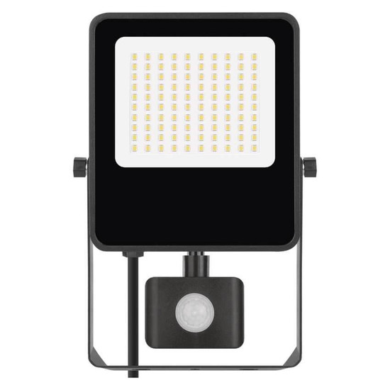 Emos LED Fluter mit Bewegungsmelder Visio 50W neutralweiss 4000K IP54 Schwarz Aluminium 24x16cm ZS2943