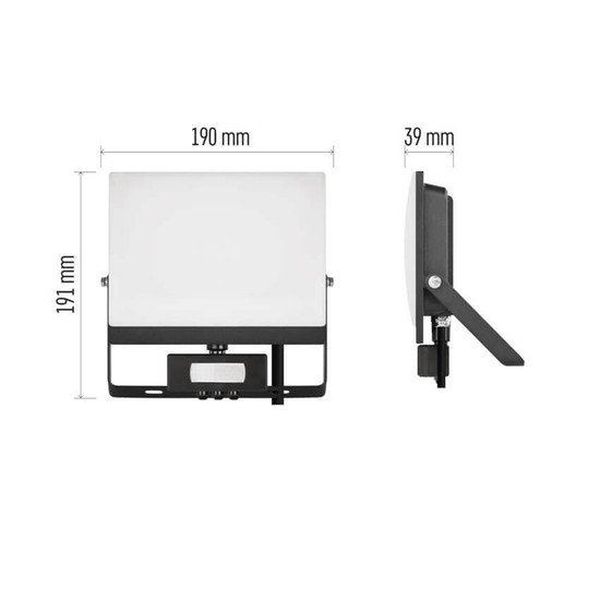 Emos LED Fluter mit Bewegungsmelder Tambo Evo 50W neutralweiss 4000K IP44 Schwarz Aluminium 19x19cm ZS2944