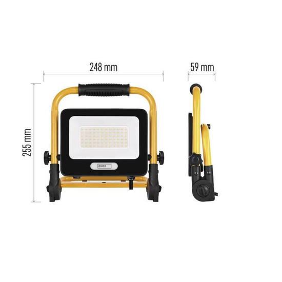 Emos LED Baustrahler Glaro 50W neutralweiss 4000K IP65 Schwarz Gelb Aluminium ZS3214