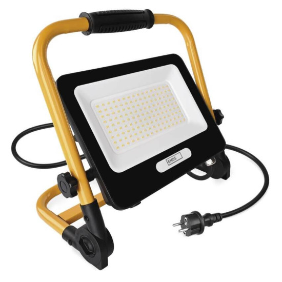 Emos LED Baustrahler Glaro 100W neutralweiss 4000K IP65 Schwarz Gelb Aluminium ZS3215