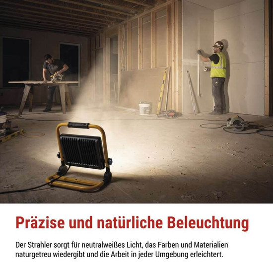 Emos LED Baustrahler Glaro 100W neutralweiss 4000K IP65 Schwarz Gelb Aluminium ZS3215