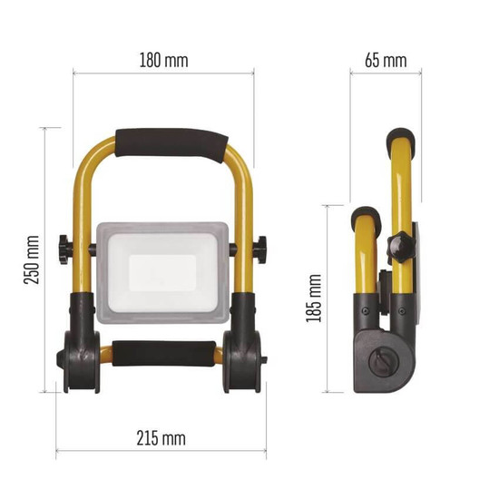 Emos LED Fluter Ilio 21W neutralweiss 4000K IP44 Schwarz Gelb Aluminium 21,5x18,5cm ZS3322