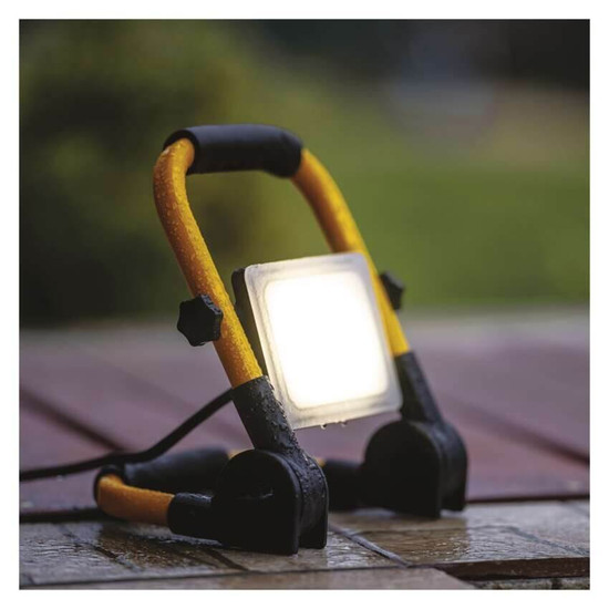 Emos LED Fluter Ilio 21W neutralweiss 4000K IP44 Schwarz Gelb Aluminium 21,5x18,5cm ZS3322