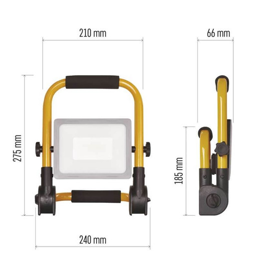 Emos LED Fluter Ilio 31W neutralweiss 4000K IP44 Schwarz Gelb Aluminium 24x18,5cm ZS3332