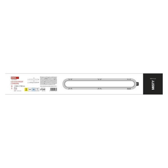 Emos LED Feuchtraumleuchte Misty 18W einstellbar CCT neutral-/tageslichtweiss 4000K/6500K IP66 Grau 67cm ZT1040