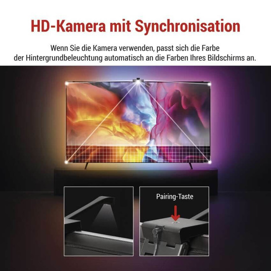 Emos LED TV-Hintergrundbeleuchtung Ambient RGB für 55 Zoll 24W WiFi Schwarz Weiß ZTV55
