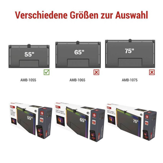 Emos LED TV-Hintergrundbeleuchtung Ambient RGB für 55 Zoll 24W WiFi Schwarz Weiß ZTV55