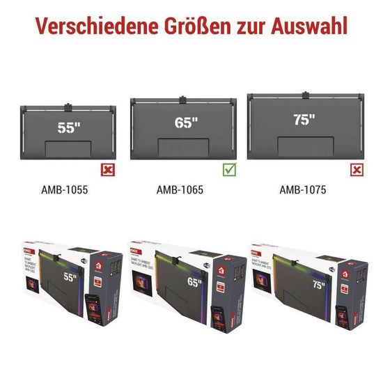Emos LED TV-Hintergrundbeleuchtung Ambient RGB für 65 Zoll 24W WiFi Schwarz Weiß ZTV65
