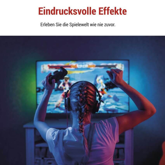 Emos LED TV-Hintergrundbeleuchtung Ambient RGB für 65 Zoll 24W WiFi Schwarz Weiß ZTV65