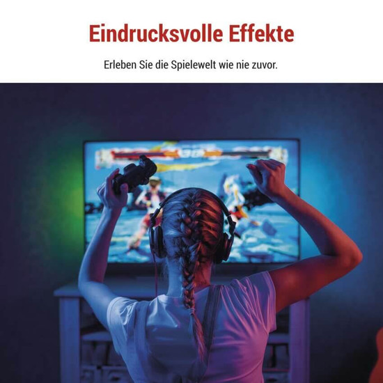 Emos LED TV-Hintergrundbeleuchtung GoSmart Ambient RGB für 75 Zoll 24W WiFi Schwarz Weiß ZTV75