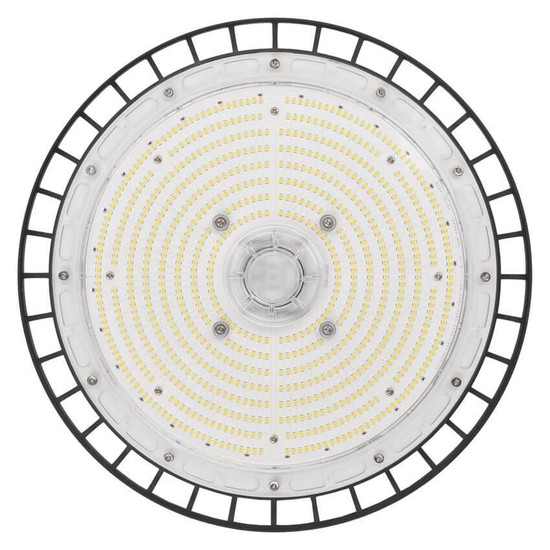 Emos LED Hallenleuchte Aster 200W neutralweiss 4000K IP65 Schwarz Aluminium Ø34cm ZU320.12
