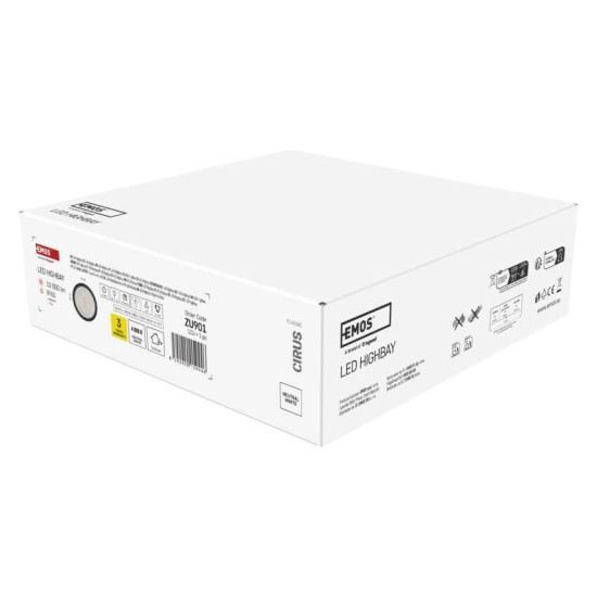 Emos LED Hallenleuchte Cirus 77W neutralweiss 4000K IP65 Dunkelgrau Aluminium Ø26cm ZU901