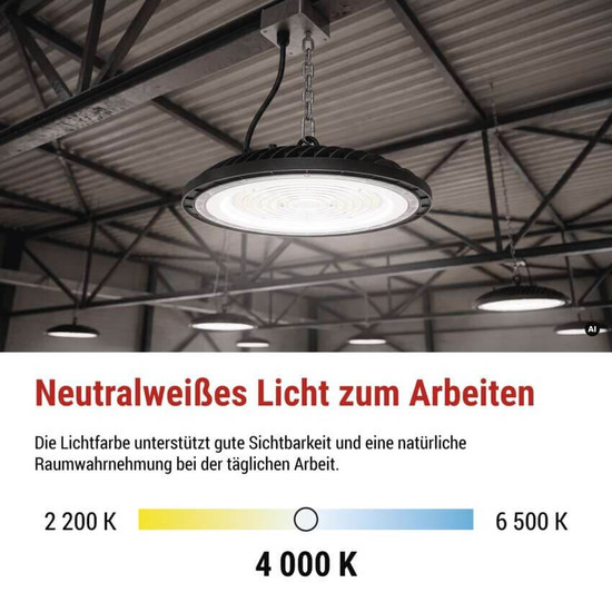 Emos LED Hallenleuchte Cirus 77W neutralweiss 4000K IP65 Dunkelgrau Aluminium Ø26cm ZU901