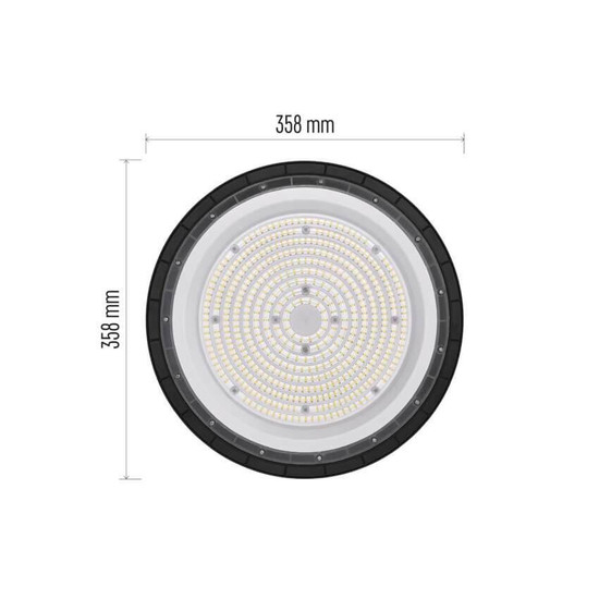 Emos LED Hallenleuchte Cirus 200W neutralweiss 4000K IP65 Dunkelgrau Aluminium Ø36cm ZU904